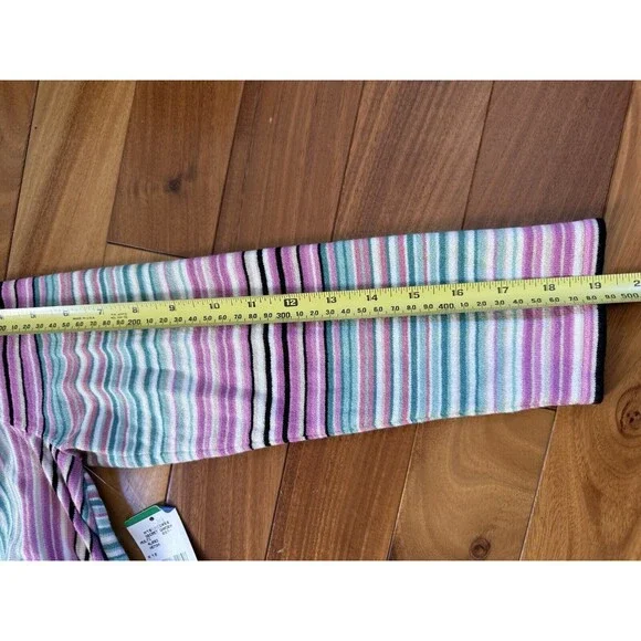 NWT Nine West Wrap Waist Sweater Rainbow Striped V Neck Size L Boho Soft - Picture 8 of 9